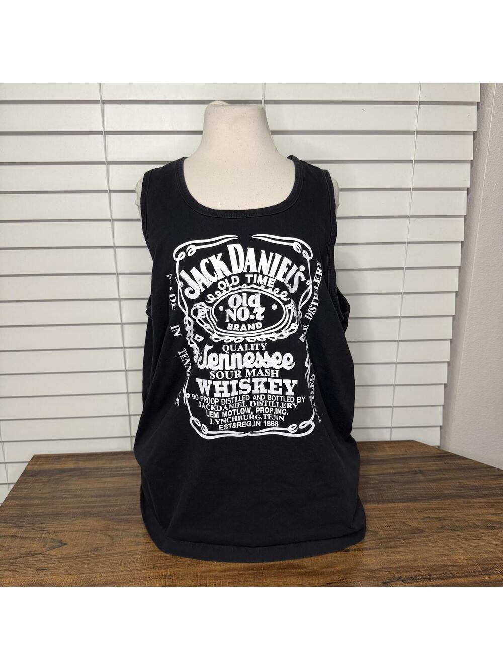 Jack Daniel's Black Tank Top with Logo Print